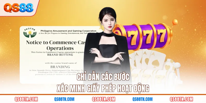 Chỉ dẫn các bước xác minh giấy phép hoạt động